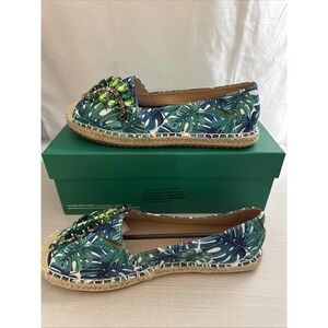 Lauren Lorraine Shoes Womens Size 6.5 Espadrille Flats Embellished Tropical ESPI